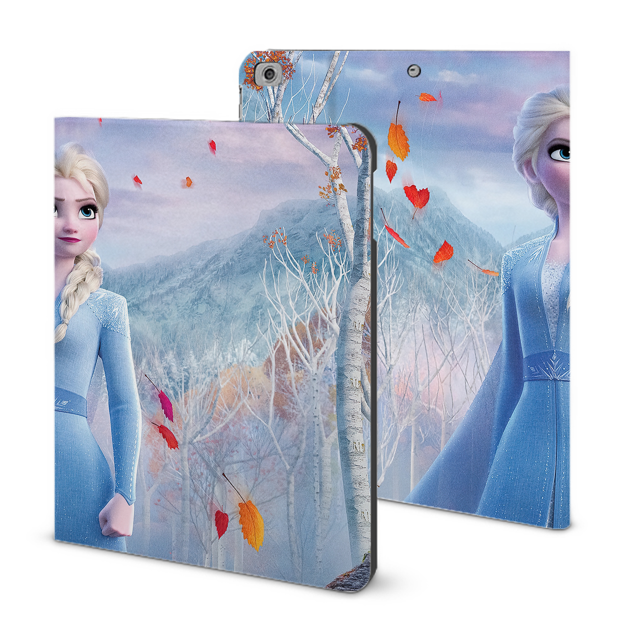 （画像用） アナと雪の女王 アンナ エルサ Frozen Anna Elsa IPad ケース ブック型 PUレザー TPU 耐衝撃 軽量 薄型 ペン収納なし 全面保護 IPad 各モデル対応